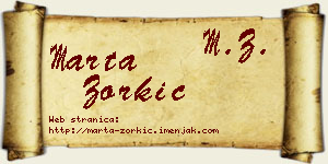 Marta Zorkić vizit kartica